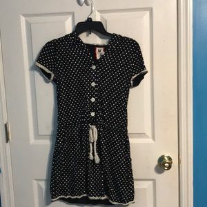 Medium polka dot dress with hood and ears
